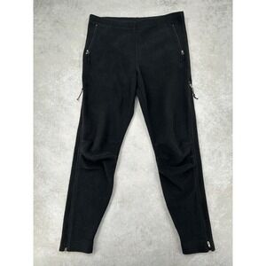 MEC Polartec Fleece Pants Mens Black Full Side Zip Outdoor Hiking Trousers SZ XL